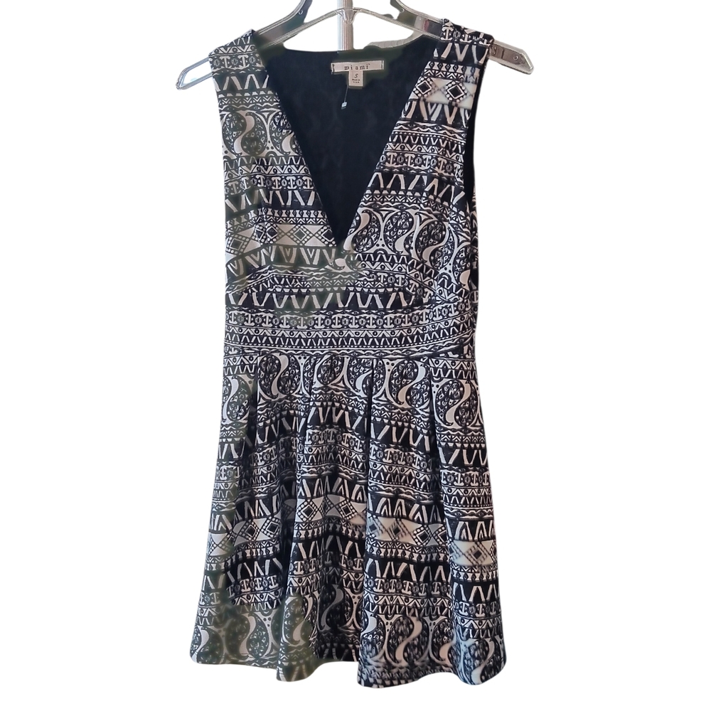 Miami Black and White Geometric Mini Dress